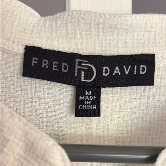 Fred David Cream Tie Front Embellished Blouse - Picture 2 of 5